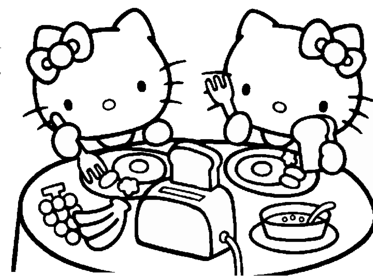 images of hello kitty coloring pages - photo #28