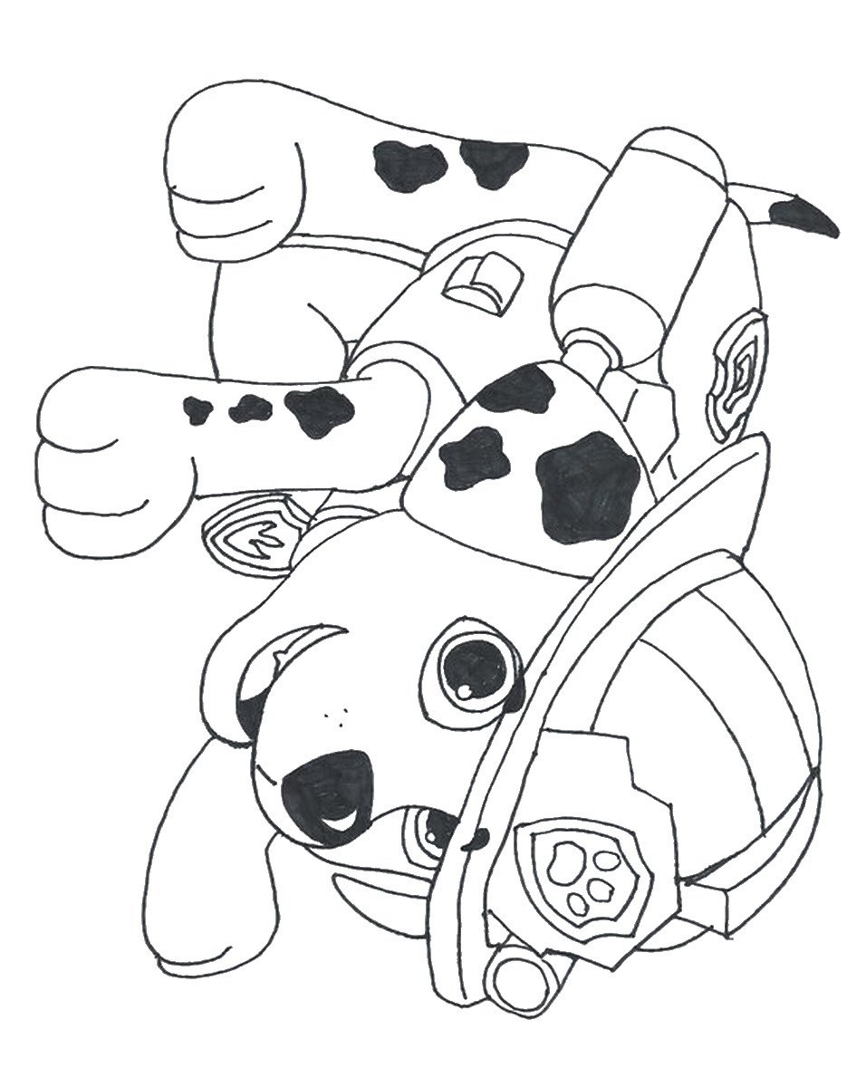 Paw patrol coloring pages marshall