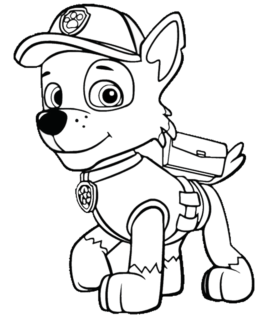 Free coloring pages of paw patrol rocky