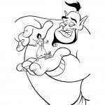 דף צביעה אלאדין בכף ידו של הג'יני דף צביעה אלאדין בכף ידו של הג'יני