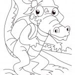 דף צביעה תנין עם בנדנה