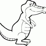 דף צביעה תנין עליז