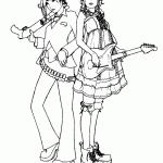 דף צביעה שתי זמרות