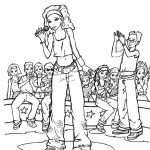 דף צביעה זמרת בהופעה מול קהל