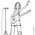 דף צביעה זמרת עם גיטרה 1