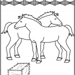 דף צביעה סוס 13