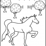 דף צביעה סוס 12