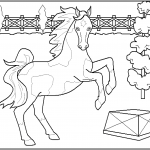 דף צביעה סוס במופע