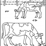 דף צביעה פרות רועות באחו