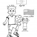 דף צביעה ילד מברזיל וילדה מארה