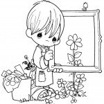 דף צביעה ילד מחזיק במסגרת ציור