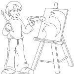 דף צביעה צייר 3