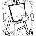 דף צביעה כל הציוד הדרוש לציור