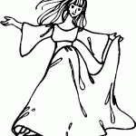 דף צביעה אישה רוקדת