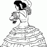 דף צביעה אישה בריקוד פלמנקו 1