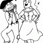 דף צביעה ריקוד לצלילי מפוחית