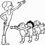 דף צביעה שיעור בריקוד