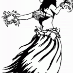 דף צביעה רקדנית מהוואי