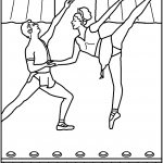 דף צביעה רקדן ורקדנית בלט