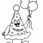 כובע ליצן אוחז בבלונים