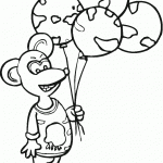 עכבר אוחז בצרור בלונים