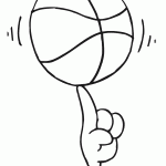 דף צביעה סיבוב כדורסל על האצבע