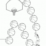 דף צביעה זריקה לסל