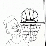 דף צביעה הטבעת כדור בסל