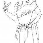 דף צביעה דלילה אוחזת במספריים