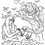 דף צביעה הנחש מפתה את חווה