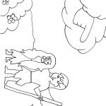 דף צביעה אלוהים מזהיר את אדם וחווה