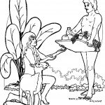 דף צביעה אדם מגיש פירות לחווה