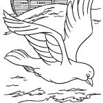 דף צביעה היונה עפה מתיבת נוח