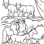 דף צביעה החיות נכנסות לתיבת נוח