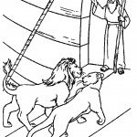 דף צביעה דניאל בגוב האריות