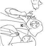 דף צביעה נוח שולח את היונה