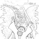 דף צביעה משה ובני ישראל חוצים את הים