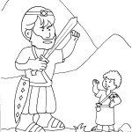 דף צביעה דוד וגוליית