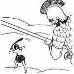 דף צביעה דוד וגוליית