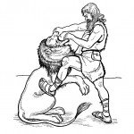 דף צביעה דניאל והאריה