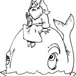 דף צביעה יונה יושב על גב הלוויתן