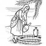 דף צביעה רבקה נוטלת מים מהבאר