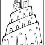 דף צביעה מגדל בבל