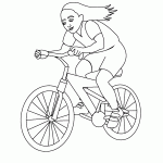 ילדה רוכבת על אופניים