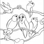 דף צביעה תוכים מצייצים