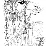 דף צביעה גמל עתיר קישוטים דף צביעה גמל עתיר קישוטים