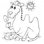 דף צביעה גמל משחק בחול המדבר דף צביעה גמל משחק בחול המדבר