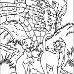 דף צביעה פגישת חתולים מתחת לגשר