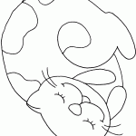 דף צביעה חתול מנמנם