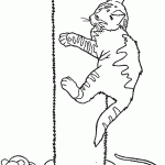 דף צביעה חתול בורח מעכבר